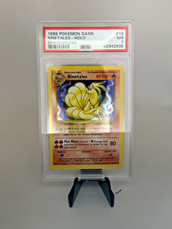 1999 POKEMON BASE SET SHADOWLESS NINETALES HOLO GRADED PSA-7 CARD # 12/102 - Image 1