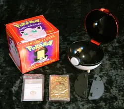 1999 BURGER KING POKEMON 23K GOLD PLATED JIGGLYPUFF TRADING CARD POKEBALL - Image 1