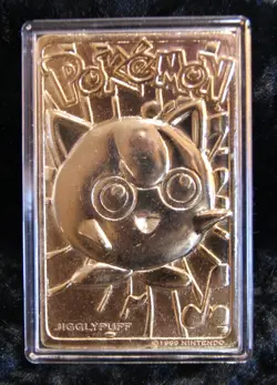 1999 BURGER KING POKEMON 23K GOLD PLATED JIGGLYPUFF TRADING CARD POKEBALL - Image 2