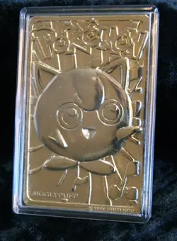 1999 BURGER KING POKEMON 23K GOLD PLATED JIGGLYPUFF TRADING CARD POKEBALL - Image 4