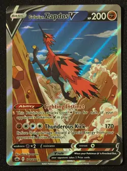 Galarian Zapdos V - Chilling Reign - Holo Full Alt Art - #174/198 - Pokemon Card - Image 1