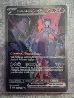 Pokemon Team Rocket's Mewtwo EX 231/182 Special Illustration Rare Full Art DRI - Image 1