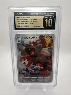 CGC 10 Pristine Hisuian Arcanine 075/071 Japane Dark Phantasma s10a Pokemon Slab - Image 1