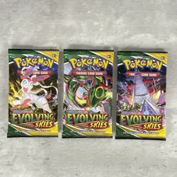 3x Pokemon TCG Evolving Skies Booster Pack - Brand New Sealed (From SWSH UPC) - Image 1