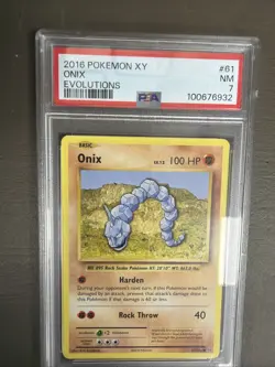 2016 Pokemon XY Evolutions #61 Onix PSA 7 Slab Graded Card - Image 5