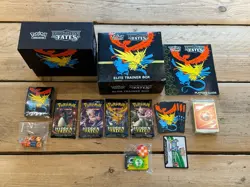 Pokemon Hidden Fates Booster Pack x4 Complete Art Set – Factory Sealed + ETB - Image 1