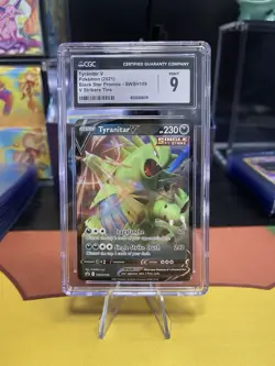 Pokemon Tyranitar V SWSH109 Sword & Shield Promo Holo CGC 9 Single Strike - Image 1
