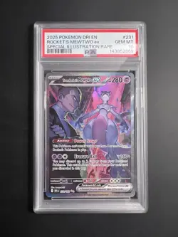 PSA 10 Team Rocket's Mewtwo ex #231/182 Pokemon Destined Rivals TCG GEM Mint - Image 1