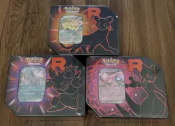 Pokemon TCG Team Rocket Tin Complete Set of 3 Mewtwo, Nidoking, Persian - Sealed - Image 1