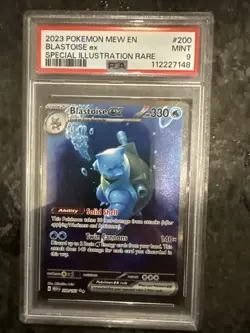 2023 Pokemon Blastoise EX Illustration PSA 9 Mint 200/165 Mew-EN 151 Special - Image 1