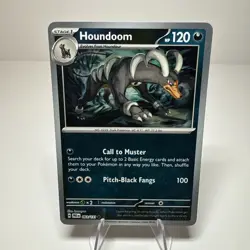 Pokemon Houndoom (Master Ball Pattern) 063/131 Sv: Prismatic Evolutions Holo - Image 2