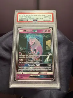 MEWTWO GX PSA 10 2017 POKEMON SUN & MOON SHINING LEGENDS SECRET #78/73 GEM MINT - Image 1
