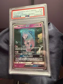 MEWTWO GX PSA 10 2017 POKEMON SUN & MOON SHINING LEGENDS SECRET #78/73 GEM MINT - Image 3