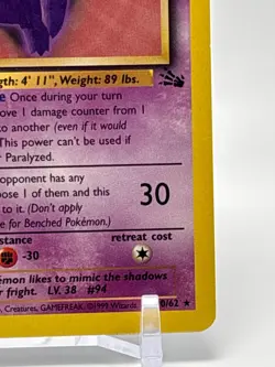 1999 Gengar Pokemon TCG 20/62 Fossil Set Non Holo Rare WOTC - Image 5