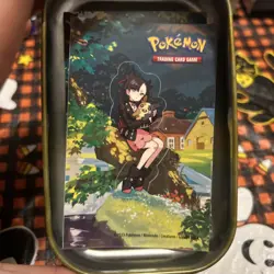 Pokemon Crown Zenith Marnie & Morpeko EMPTY Mini Tin sticker art card only - Image 2