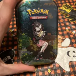 Pokemon Crown Zenith Marnie & Morpeko EMPTY Mini Tin sticker art card only - Image 3