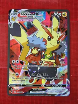 Rock Pikachu Cosplay Pokemon Cute Cosplay Doujin ACG HOLO Card FREE SHIPPING - Image 1