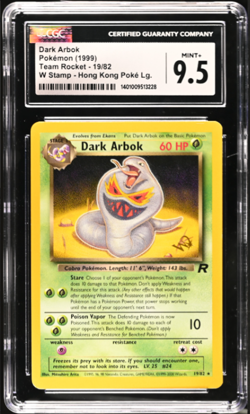 Dark Arbok [W Stamped] 19/82 1999 Team Rocket Pokemon card cgc 9.5 - Image 1