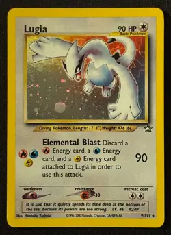 Unlimited Lugia - Neo Genesis - Holo - #9/111 - Vintage Pokemon Card WOTC - Image 2