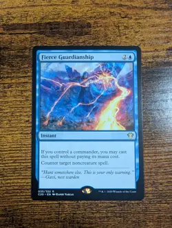 Fierce Guardianship Commander 2020 Regular Blue Rare Instant Wizards 035 English - Image 1
