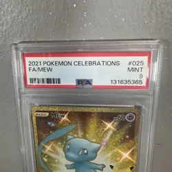 2021 Pokemon Celebrations Full Art Mew #025 PSA 9 Mint Holo Gold - Image 2