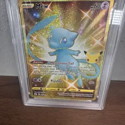 2021 Pokemon Celebrations Full Art Mew #025 PSA 9 Mint Holo Gold - Image 3