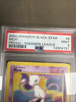 2000 Pokemon League Black Star Promo Mew #8 PSA 9 Mint Graded Slab - Image 5
