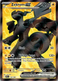 Pokemon TCG Zekrom ex 158/086 Sv: Black Bolt Full Art Holo NM (SKU 1-4) - Image 1