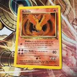 Pokemon TCG Vintage Non Holo Rare Fossil Moltres WotC 1999 - Image 1