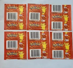 Lot of (6) 1999 Topps Merlin Pokemon Stickers Series 1 Sealed Booster Packs - Image 2