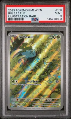 Bulbasuar PSA 9 166/165 Pokemon Scarlet Violet 151 Illustration Rare MEW EN TCG - Image 1