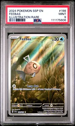2024 POKEMON SSP EN-SURGING SPARKS ILLUSTRATION RARE #198 FEEBAS PSA 9 - Image 1