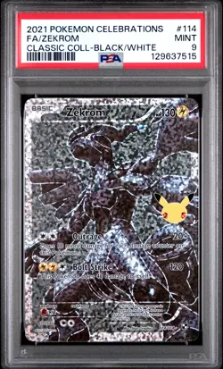 2021 POKEMON CELEBRATIONS CLASSIC COLL #114 FULL ART/ZEKROM PSA 9 - Image 1