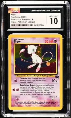 Mew # 9 Holo Pokemon League Black Star Promo 2000 CGC Gem Mint 10 - Image 1
