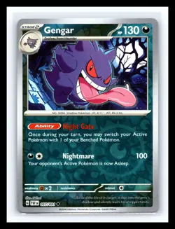 💥 2024 Pokemon SV Paldean Fates Gengar Reverse Holo #057/091 - Image 1
