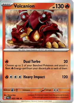 Volcanion 22/182 Paradox Rift Holo Rare Pokemon TCG 22/182 NM - Image 1