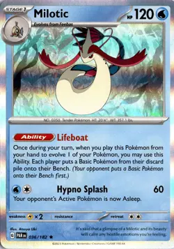 Pokemon Milotic 36/182 Holo Rare Paradox Rift TCG NM - Image 1