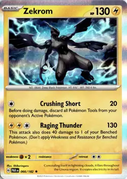 Pokemon TCG - Zekrom - Holo Rare - 066/182 - Paradox Rift - NM - Image 1