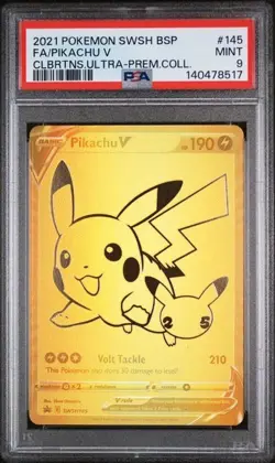 2021 POKEMON SWSH BLACK STAR PROMO #145 FULL ART/PIKACHU V PSA 9 - Image 1