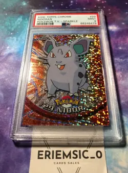 RARE POP 2! 2000 SPARKLE NIDORAN #29 PSA 9 MINT POKEMON TOPPS SERIES 1 - Image 1
