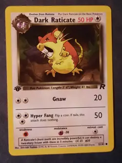 Pokemon Card Dark Raticate - 51/82 Team Rocket 1st Edition Pokemon - Image 4