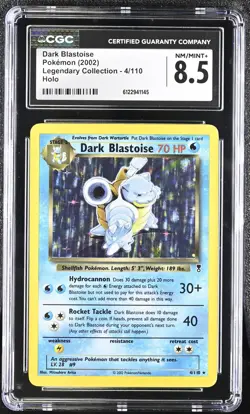 CGC 8.5 Dark Blastoise 2002 Legendary Collection 4/110 Holo Pokemon Card - Image 1