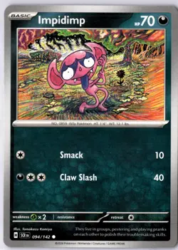 Impidimp 094/142 Regular Common - SV07: Stellar Crown - Pokemon TCG Card NM - Image 1