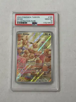 2024 Pokemon Eevee TCG Holo Card Sv06: Twilight Masquerade PSA 10 - Image 1
