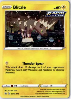 Pokemon Blitzle SWSH173 Black Star Promo Card/ Rapid Strike #swsh173 - Image 1