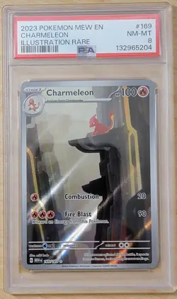 Charmeleon 2023 Pokemon Illustration RARE #169 - MEW EN 151 - PSA 8 NEAR MINT!! - Image 1