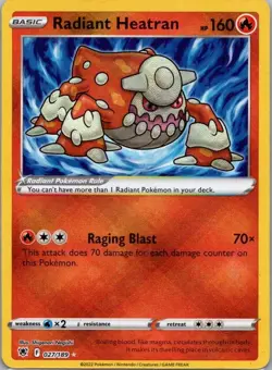 Pokemon TCG Radiant Heatran 27/189 Astral Radiance Holo NM - Image 1