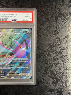 2025 POKEMON DESTINED RIVALS EN ROCKET'S CROBAT ULTRA RARE #217 GEM MT 💎 PSA 10 - Image 2