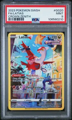 2023 POKEMON SWORD & SHIELD CROWN ZENITH #GG20 FULL ART/LATIAS PSA 9 - Image 1