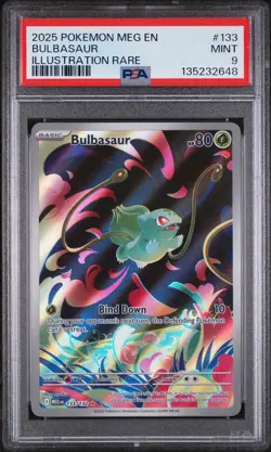 2025 POKEMON MEG EN-MEGA EVOLUTION ILLUSTRATION RARE #133 BULBASAUR PSA 9 - Image 1